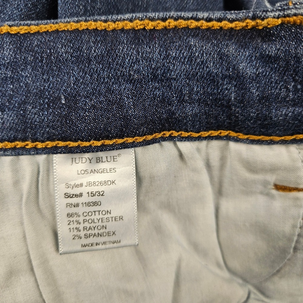 Judy Blue Skinny Fit Distressed‎ Plaid Patch Jeans Medium Wash JB8268DK 15/32 - Picture 5 of 12